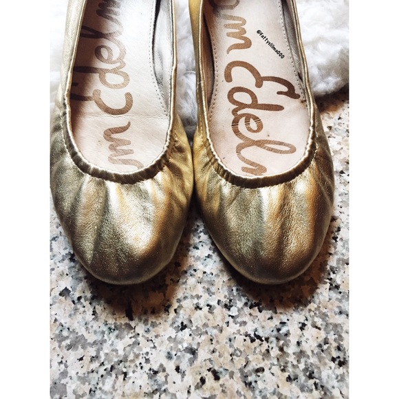 Sam Edelman Gold leather flats ✨ - Picture 3 of 5